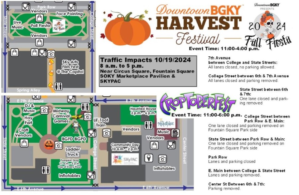 Traffic Impact for Downtown BGKY Harvest Festival on Oct. 19