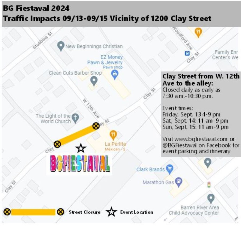 Traffic Impact Alert for BG FiestaVal Sept 13-15